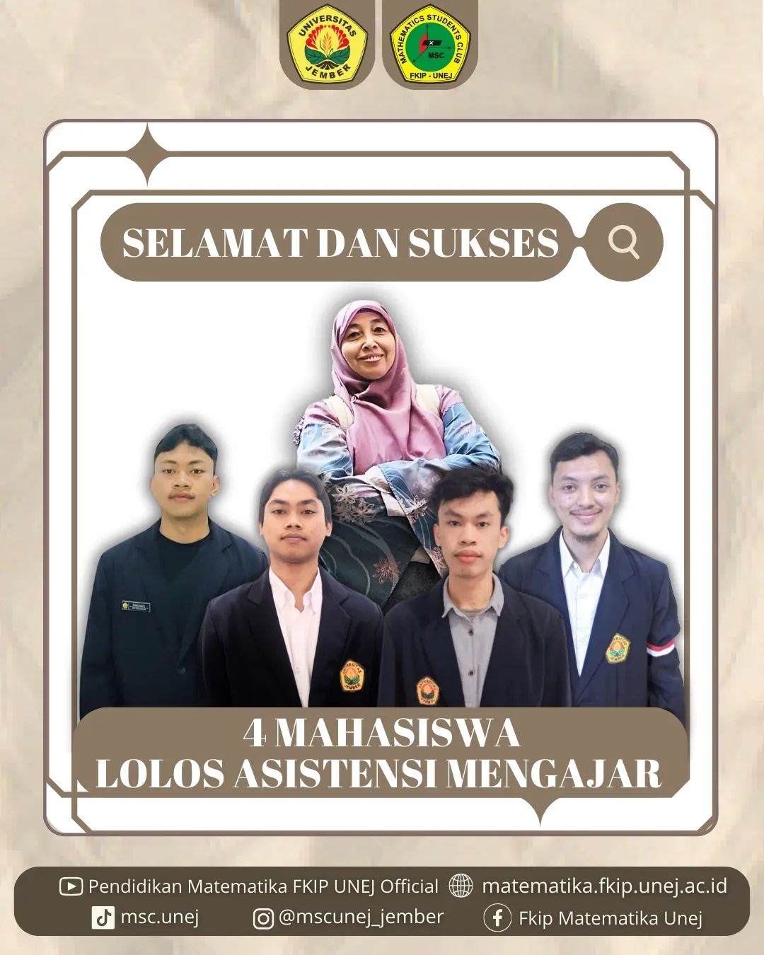 Empat Mahasiswa Pendisikan Matematika Lolos Asistensi Mengajar