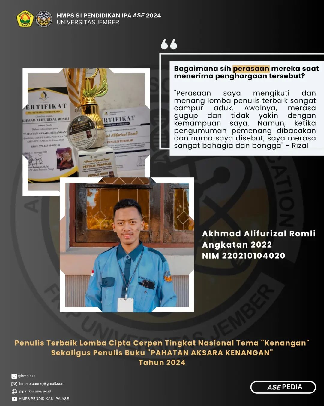 Mahasiswa Pendidikan IPA Menulis Cerpen dalam Antologi Bersama