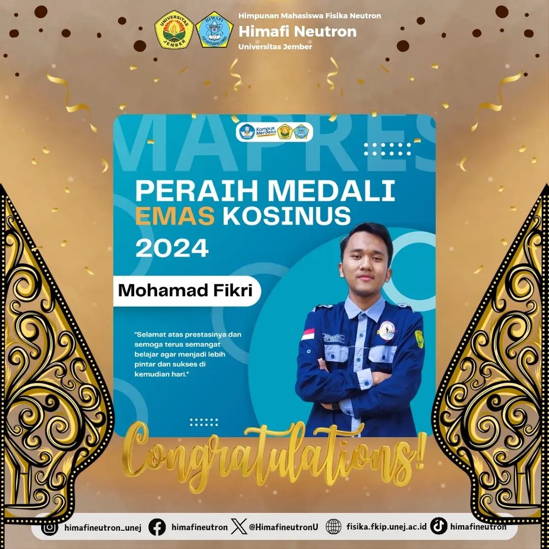 Mohammad Fikri, Mahasiswa Pendidikan Fisika Meraih Medali Emas Kompetisi Sains Nusantara