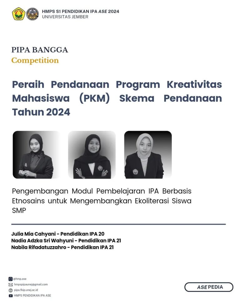 Mahasiswa Pendidikan IPA Lolos Skema Pendanaan PKM 2024 - Fakultas ...