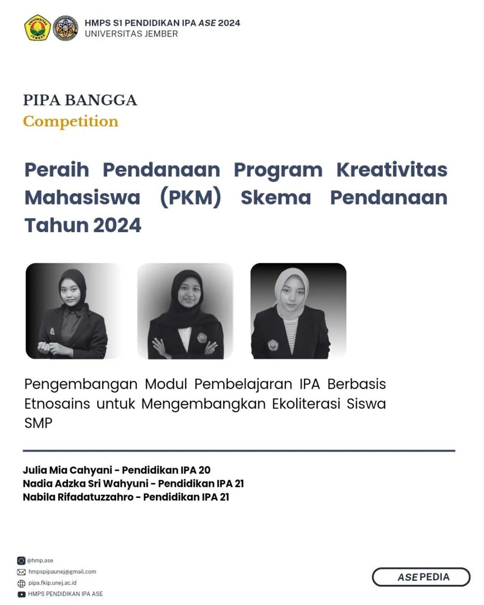 Mahasiswa Pendidikan IPA Lolos Skema Pendanaan PKM 2024 - Fakultas ...