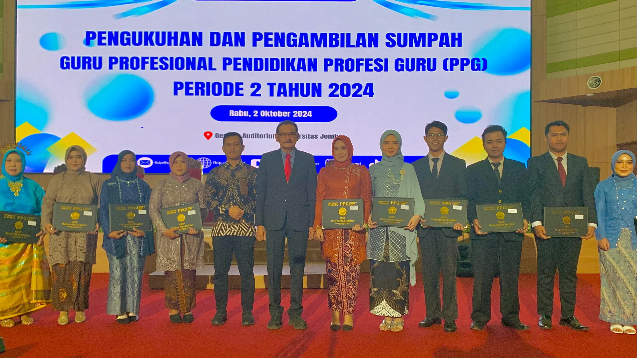 Pengukuhan dan Pengambilan Sumpah Guru Profesional PPG FKIP Universitas Jember