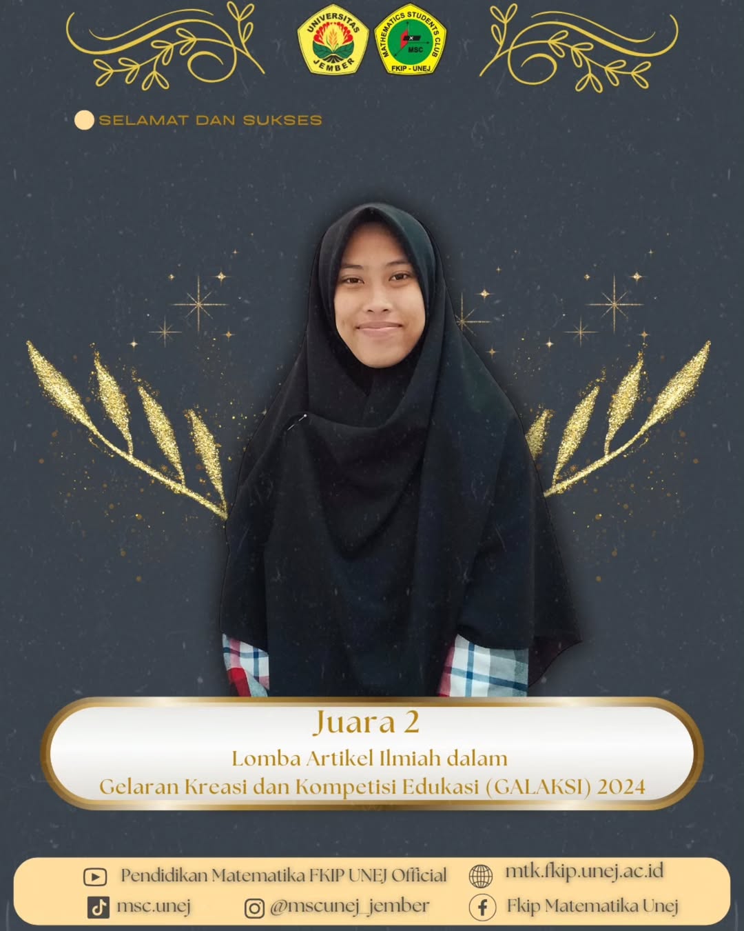 Mahasiswi Pendidikan Matematika Juara 2 Lomba Artikel Ilmiah