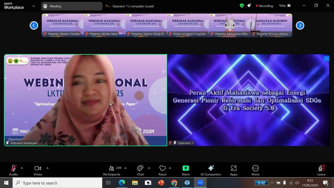 Webinar Nasional LKTIN SPEAR MSC 2025: Optimalisasi AI untuk Peningkatan Kualitas Penulisan Akademik