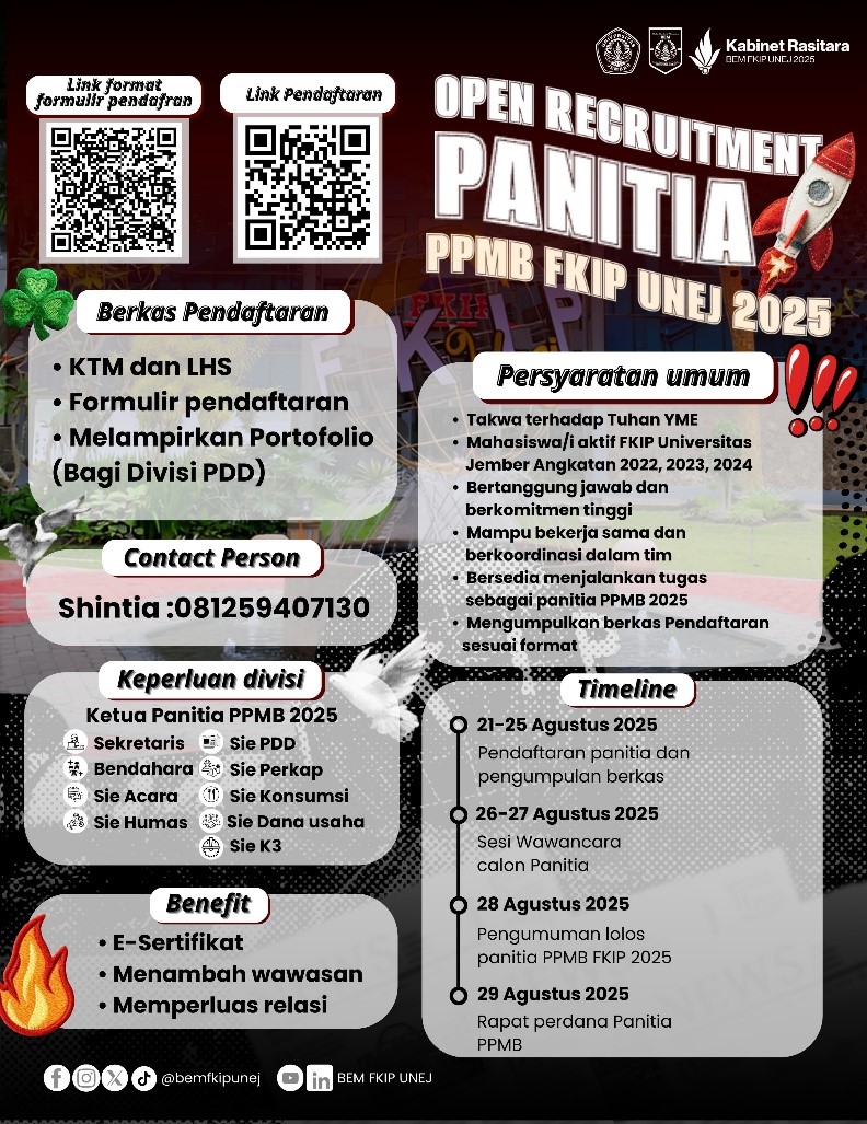 BEM FKIP Universitas Jember Buka Pendaftaran Panitia PPMB 2025