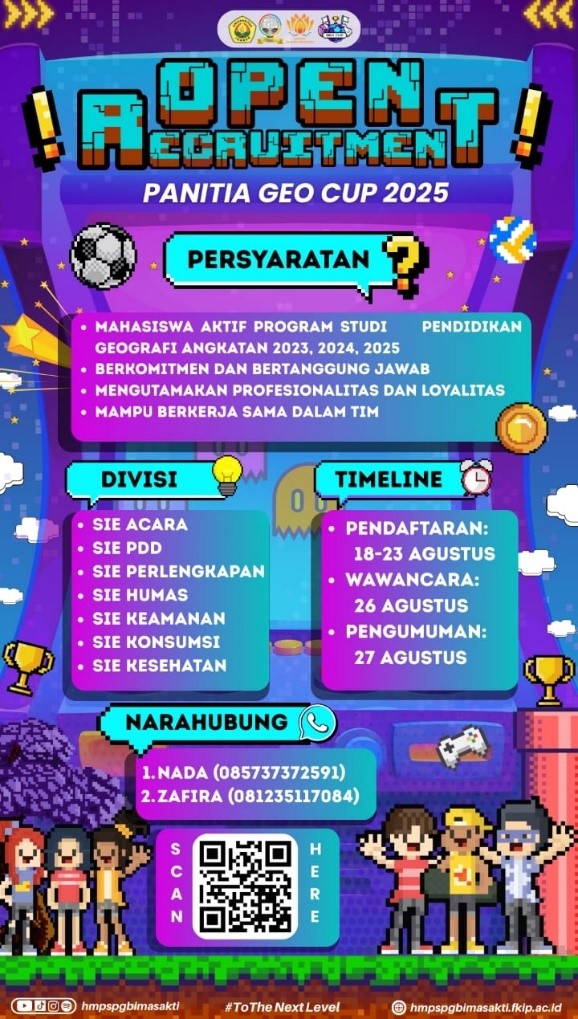HMPS Geografi Bimaksakti FKIP Unej Buka Pendaftaran Panitia Geo Cup 2025