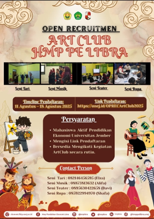 Seni Berpadu Ekonomi: HMP PE LIBRA Unej Buka Pintu Kreasi Lewat Open Recruitment Art Club