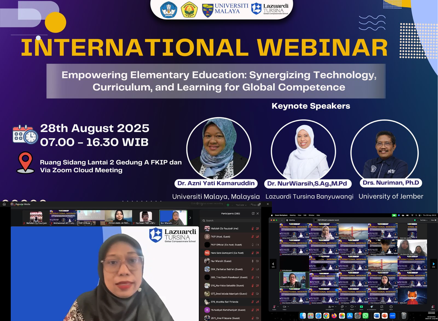 Pendidikan Dasar dalam Arus Globalisasi, PGSD UNEJ Hadirkan Pakar dari Malaysia dan Indonesia dalam Kegiatan Webinar