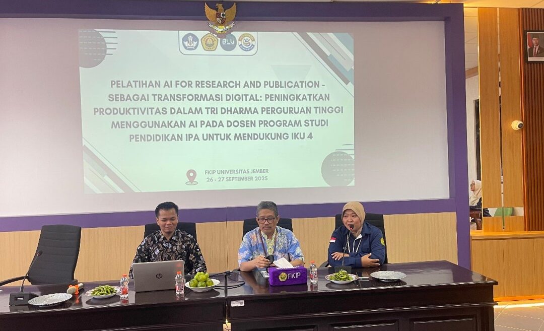 Pelatihan AI for Productivity (Research and Publication, Smart Teaching, dan Data Analysis) sebagai Transformasi Digital: Peningkatkan Produktivitas dalam Tri Dharma Perguruan Tinggi menggunakan AI pada Dosen Program Studi Pendidikan IPA untuk mendukung IKU 4