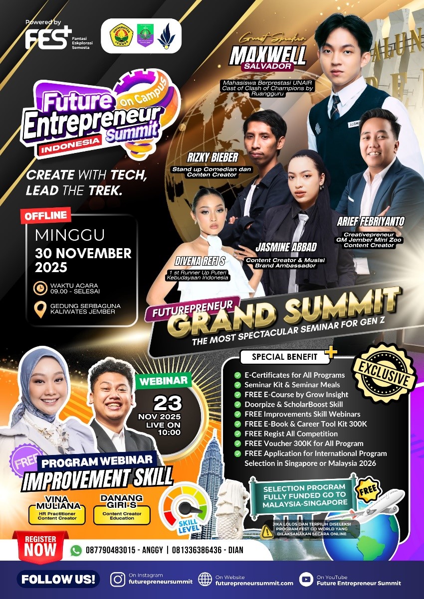BEM FKIP UNEJ dan FES Gelar Future Entrepreneur Summit 2025, Ajak Gen Z Ciptakan Inovasi Berbasis Teknologi