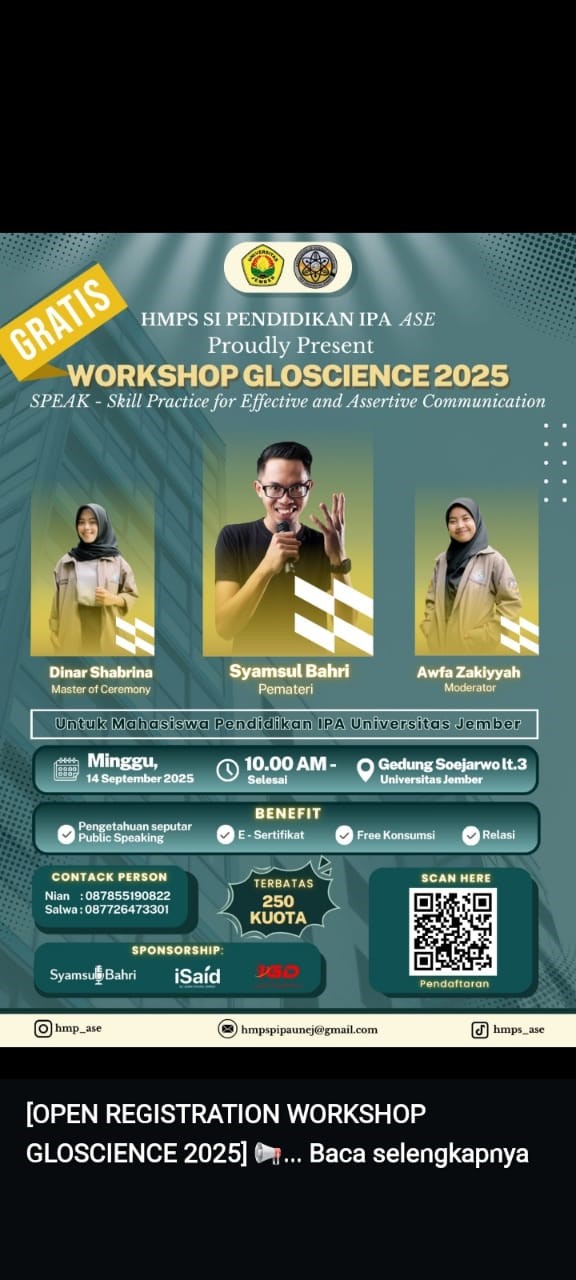 HMPS Pendidikan IPA Cetak Generasi Berkomunikasi Unggul Lewat Workshop GLOSCIENCE 2025