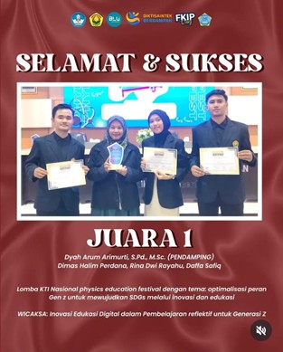Tim Pendidikan Fisika FKIP UNEJ Raih Juara 1 Lomba KTI Nasional Physics Education Festival