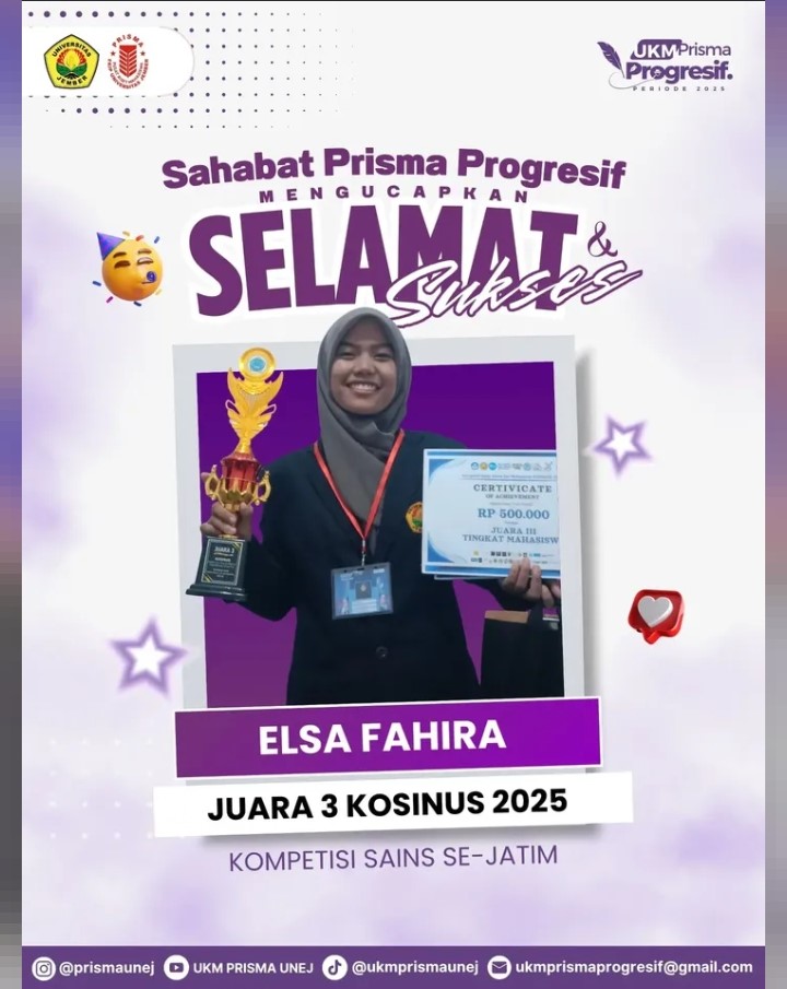 Mahasiswi FKIP UNEJ Raih Juara 3 dalam Kompetisi Sains Se-Jawa Timur 2025