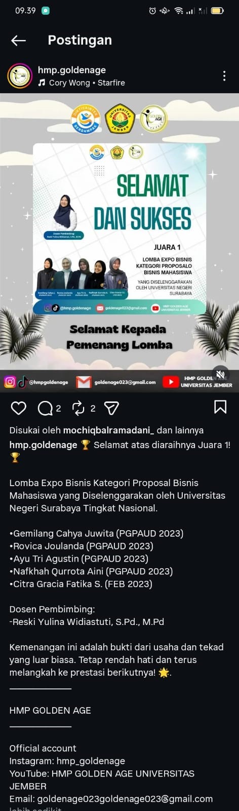Kuasai Wirausaha: Mahasiswa PGPAUD UNEJ Borong Juara 1 Lomba Expo Bisnis Nasional