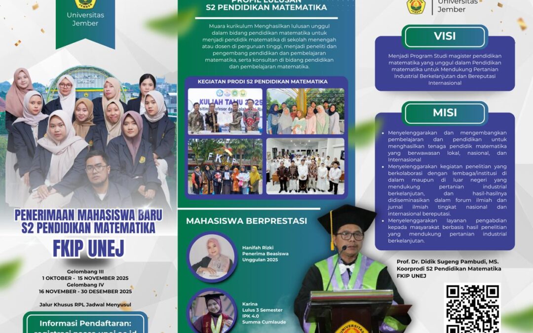 Penerimaan Mahasiswa Baru S2 Pendidikan Matematika FKIP Universitas Jember