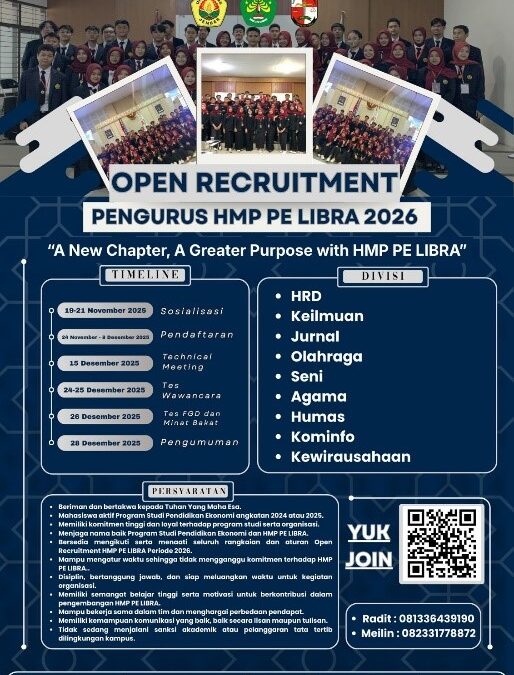 Buka Babak Baru, HMP PE Libra Ajak Mahasiswa Gabung Kepengurusan 2026