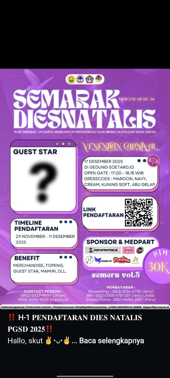 Semarak Dies Natalis ke-34, PGSD FKIP UNEJ Hadirkan Nuansa Venetian Carnival