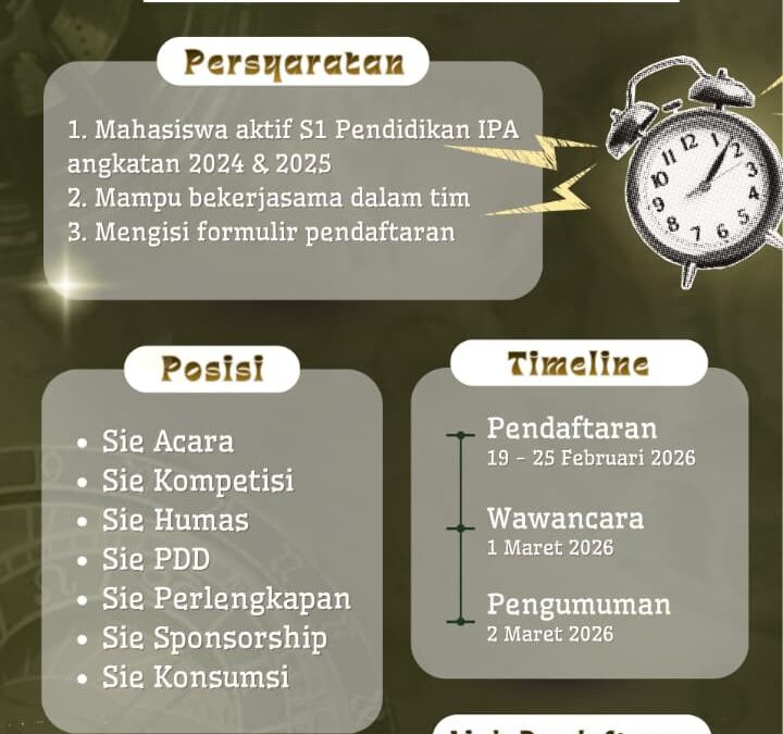 Pendidikan IPA ASE Universitas Jember Buka Open Recruitment Panitia Pekan Raya KTI ASE IX 2026