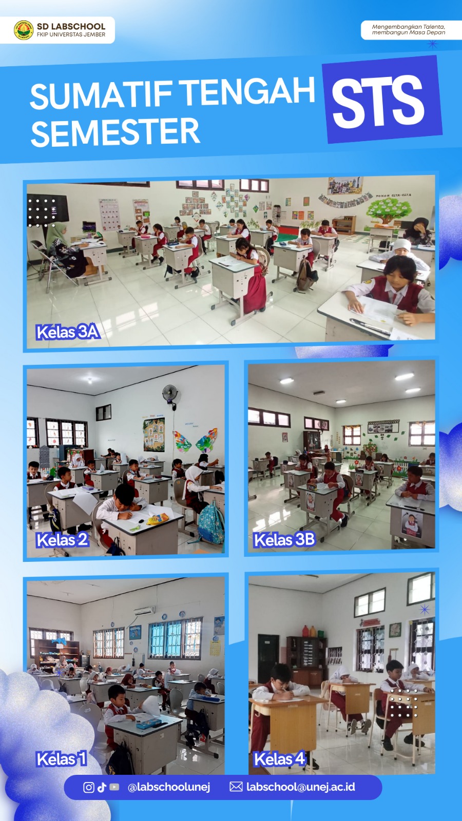 Uji Pemahaman Siswa, SD Labschool FKIP Universitas Jember Selenggarakan STS (Sumatif Tengah Semester) Semester 2 Secara Luring dan Daring.