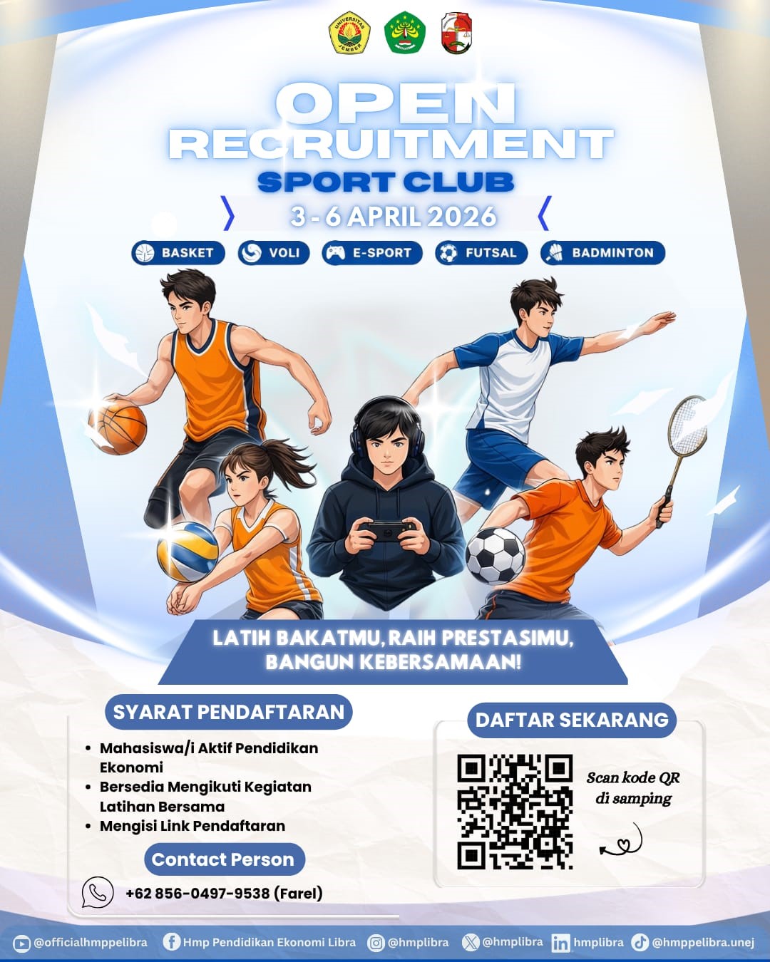 HMP PE LIBRA Buka Open Recruitment Sport Club 2026, Wadah Pengembangan Bakat dan Kebersamaan Mahasiswa