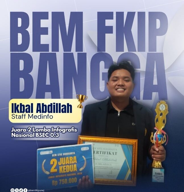 Mahasiswa FKIP UNEJ Raih Prestasi Nasional, Ikbal Abdillah Sabet Juara 2 Lomba Infografis BSEC 0.3