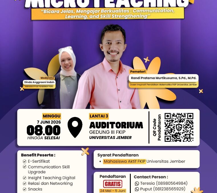 Asah Skill Mengajar Mahasiswa, BEM FKIP UNEJ Gelar Workshop Microteaching 2026