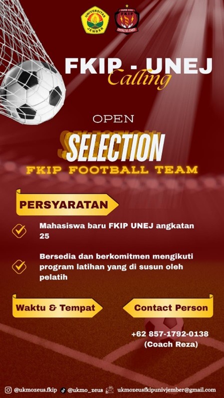 FKIP Universitas Jember Gelar Seleksi Terbuka Tim Sepak Bola bagi Mahasiswa Baru Angkatan 2025