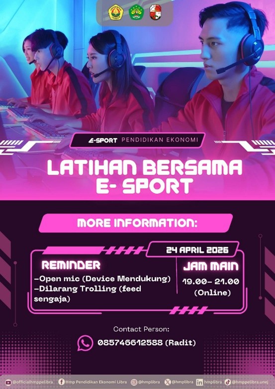 HMP Ekonomi LIBRA FKIP Universitas Jember Fasilitasi Pengembangan Bakat Mahasiswa Melalui Latihan Bersama E-Sport
