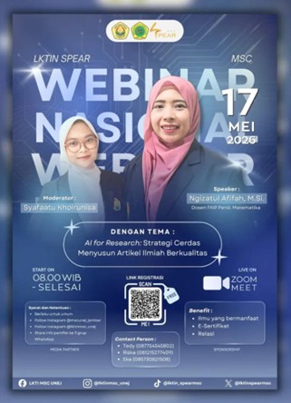 WEBINAR LKTIN MSC Oleh HMPS Pendidikan Matematika, “AI for Research: Strategi Cerdas Menyusun Artikel Ilmiah Berkualitas”