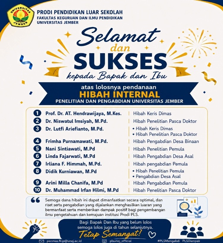 Dosen PLS FKIP Unej Raih Pendanaan Hibah Penelitian dan Pengabdian Internal 2026