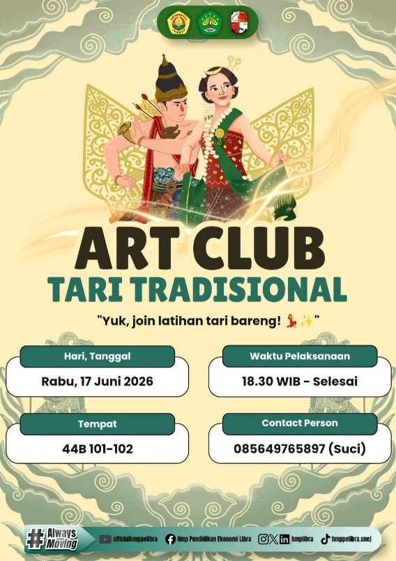 Art Club Seni Tari 2026 HMP PE LIBRA Ajak Mahasiswa Lestarikan Budaya Melalui Gerak dan Kreativitas