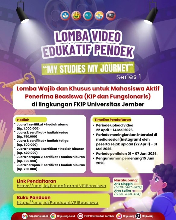 FKIP Unej Gelar Lomba Video Edukatif Pendek “My Studies My Journey”