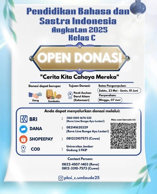 Mahasiswa PBSI FKIP Unej Bangun Kepedulian Sosial di Panti Darul Aitam