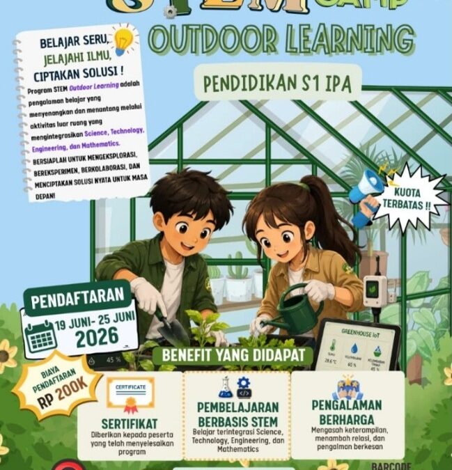 STEM Camp Outdoor Learning Pendidikan S1 IPA UNEJ Dibuka, Tawarkan Pengalaman Belajar Berbasis STEM di Alam Terbuka