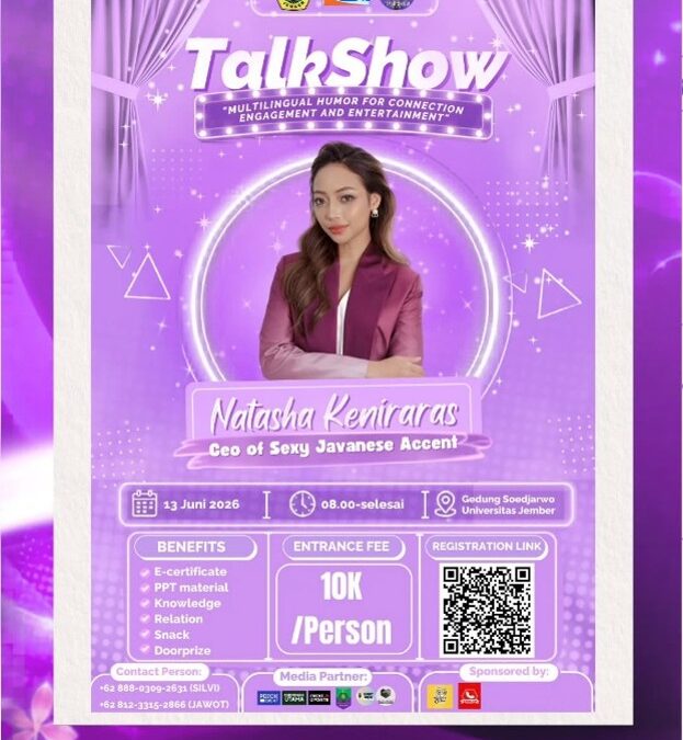 Natasha Keniraras Hadir di Talkshow Humor Multibahasa Unej