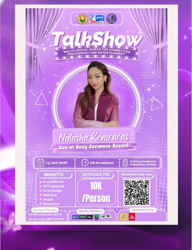 Natasha Keniraras Hadir di Talkshow Humor Multibahasa Unej