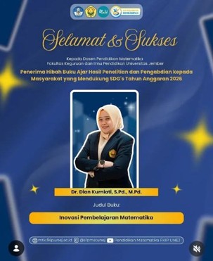 Inovasi Pembelajaran Matematika Antar Dr. Dian Kurniati Raih Hibah Buku Ajar Pendukung SDGs 2026
