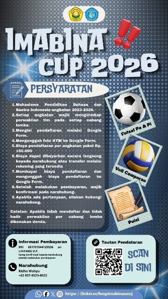IMABINA CUP 2026: Ajang Olahraga dan Seni Mahasiswa Pendidikan Bahasa dan Sastra Indonesia FKIP UNEJ