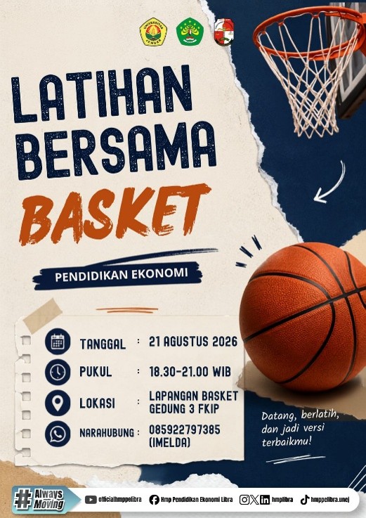 Jaga Kebugaran dan Perkuat Kekompakan, HMP PE LIBRA Gelar Latihan Bersama Bola Basket