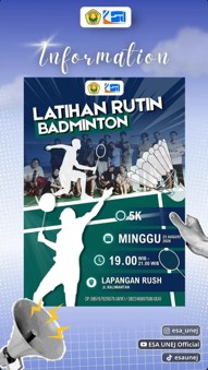 Latihan Rutin Badminton HMP ESA jadi wadah Tingkatkan Kemampuan dan Kebersamaan