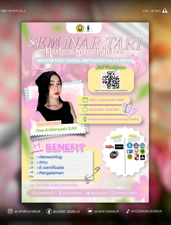 Seminar Tari Vol. 2 UKM Kesenian Sembur: Tradisi Jadi Akar, Kreasi Jadi Tumbuh