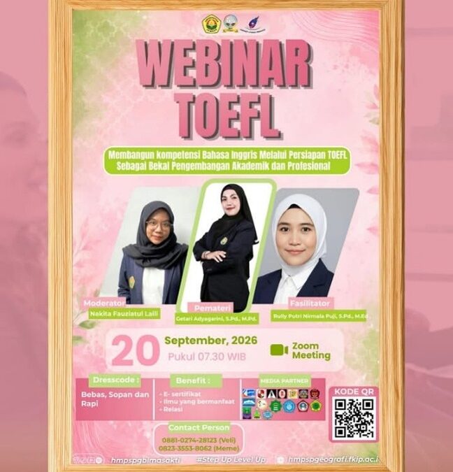 Webinar TOEFL HMP Geografi Bekali Mahasiswa Hadapi Tantangan Akademik dan Profesional