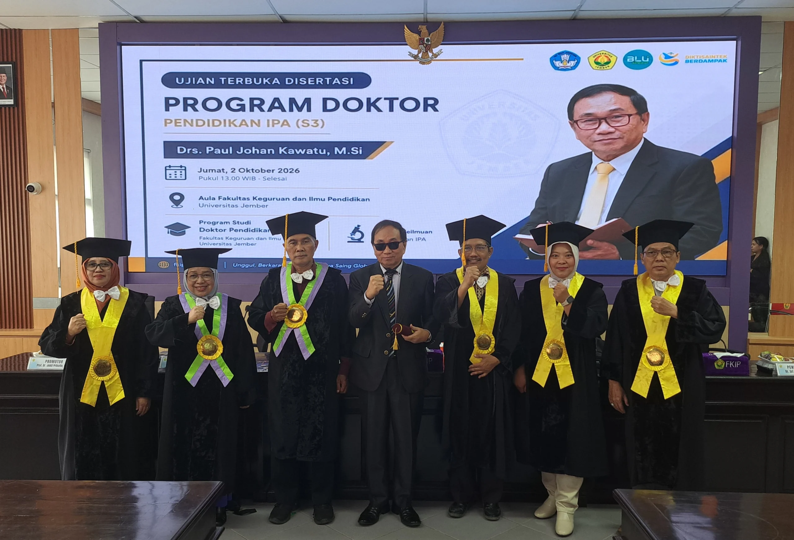 Paul Johan Kawatu Raih Gelar Doktor Pendidikan IPA FKIP UNEJ, Perjuangkan Studi di Tengah Vonis Gagal Ginjal Stadium 4